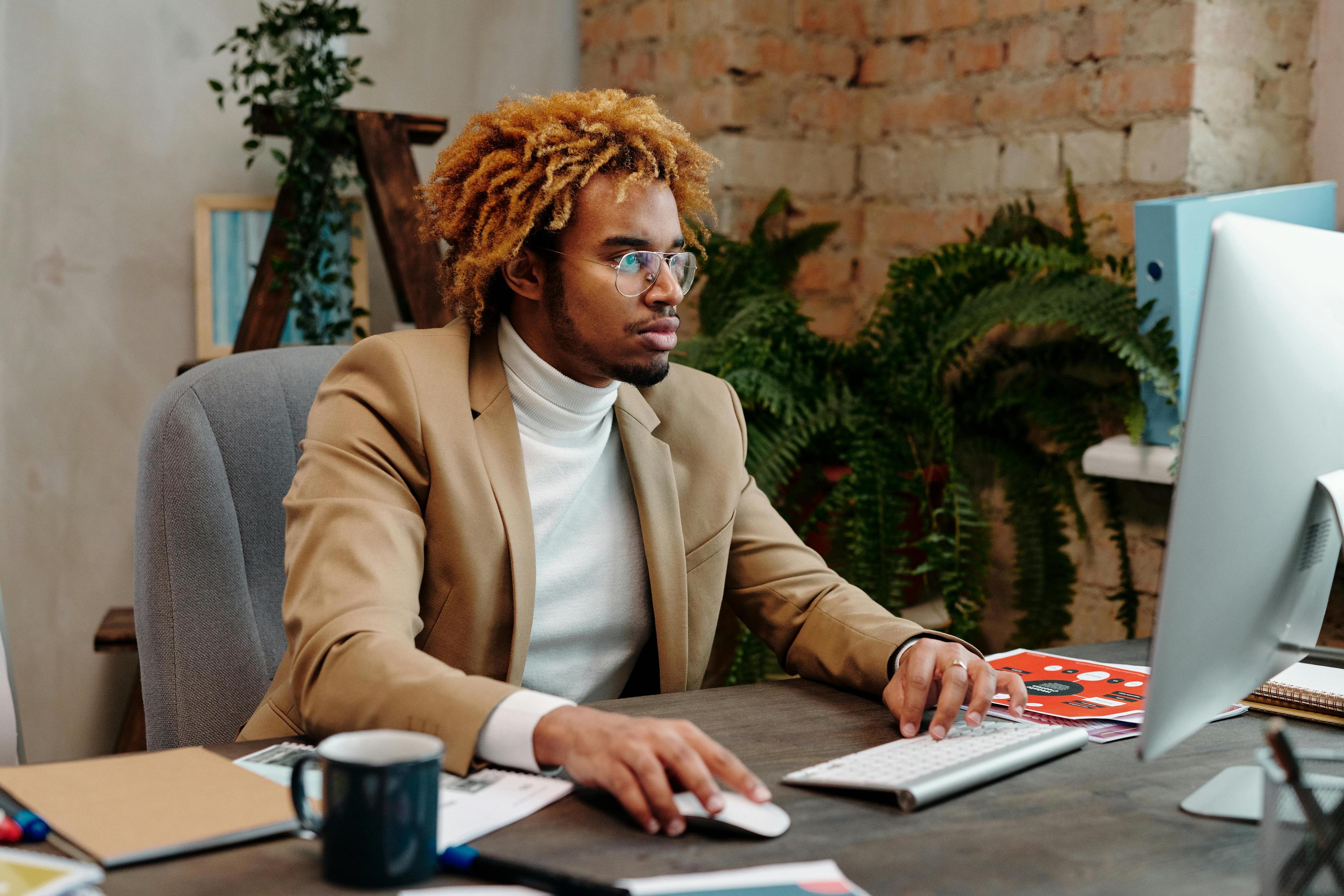 picture of man working in office